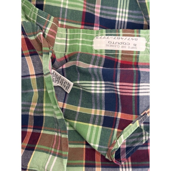 Vintage Ralph Lauren Plaid 90s Green Blue Red Tartan Plaid Classic Fit SIZE L - Picture 5 of 7